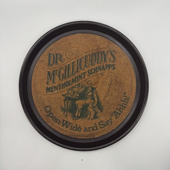 Vintage Dr. McGillicuddy’s Mentholmint Schnapps Bar Tray Cork Lined 13
